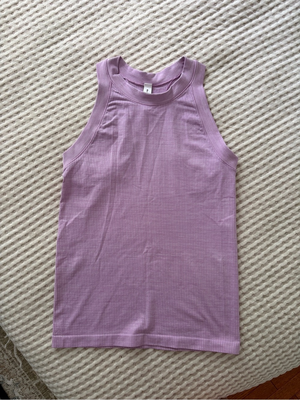 Athleta Lavender Ribbed high neck Crew racer back Tank Small